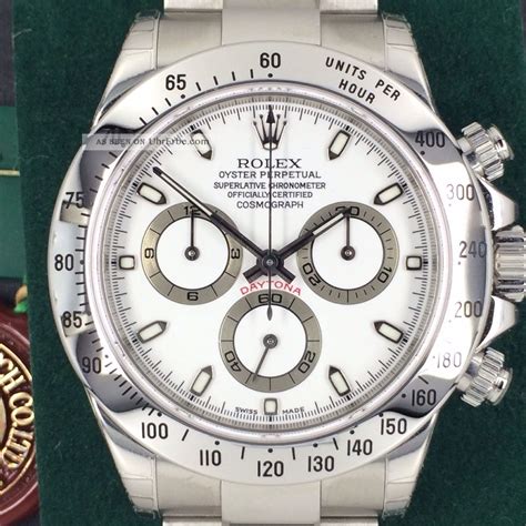 rolex daytona stahl weisses zifferblatt